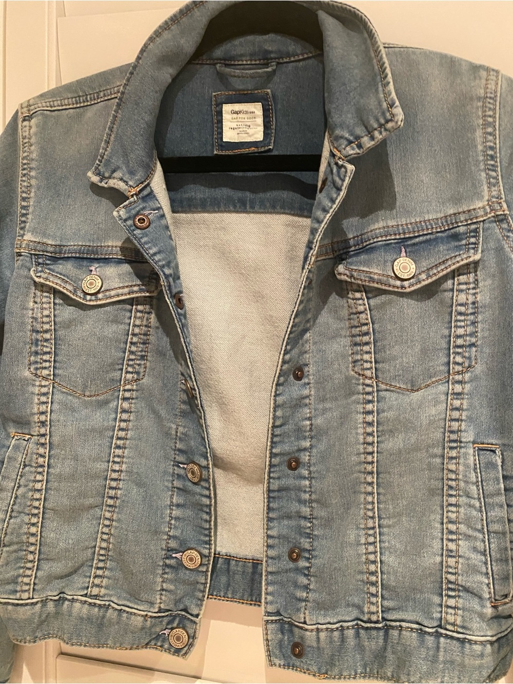 GAP Light Blue Denim Jean Jacket Youth Girls - Washed Blue Sz XXL